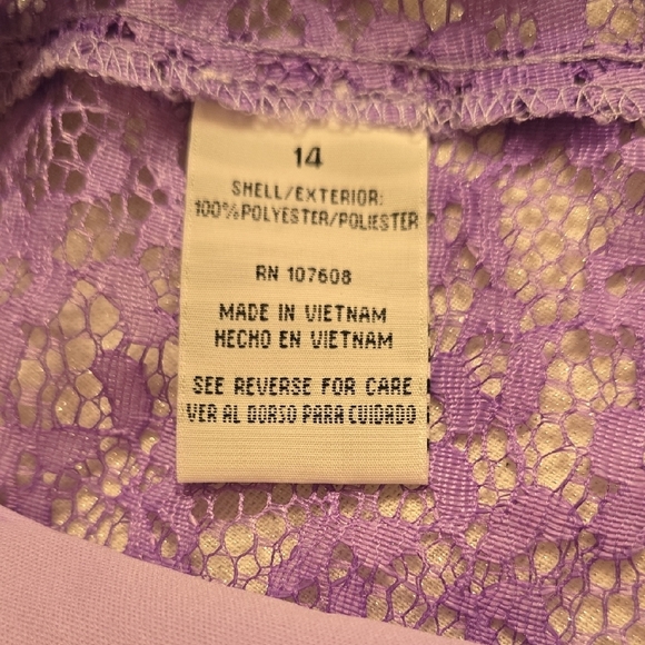 Leslie Fay Purple Sleeveless Midi Dress for Weddings - Picture 11 of 12